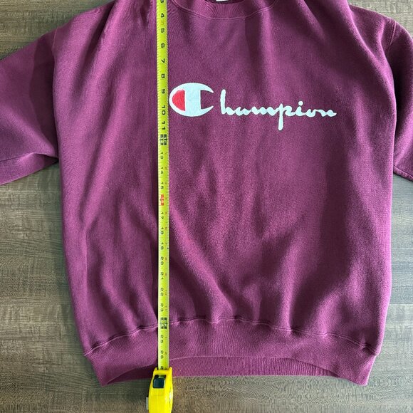 1980's Vintage Bootleg Champion Sweatshirt Maroon XL - Picture 6 of 7